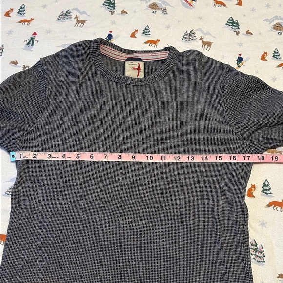 Relwen Waffle Long Sleeve Charcoal Grey Men’s Small 100% Cotton Raw Hem - Picture 8 of 8